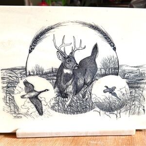 North Dakota Wildlife Art On Marble
